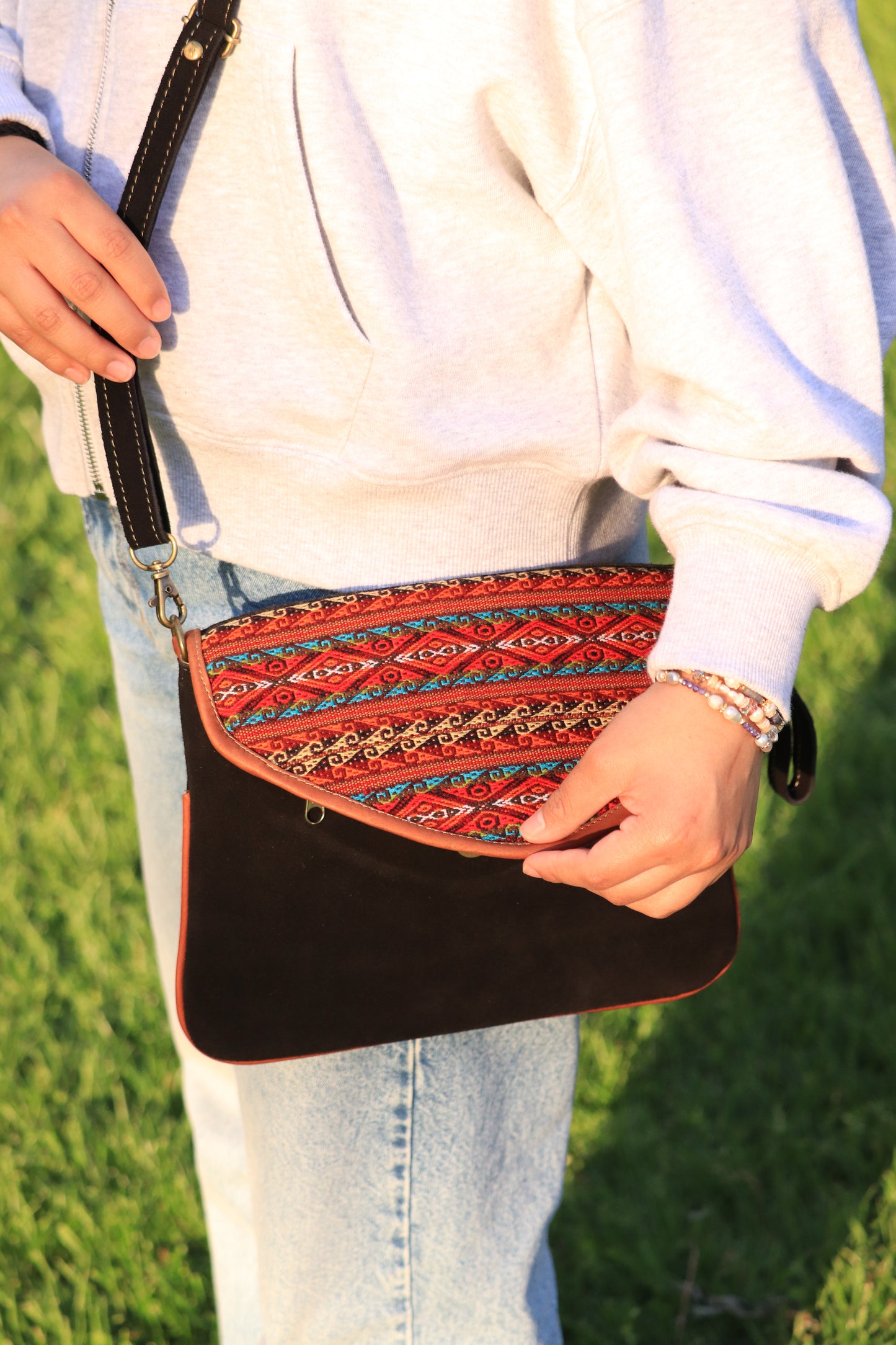Black leather cross body bad