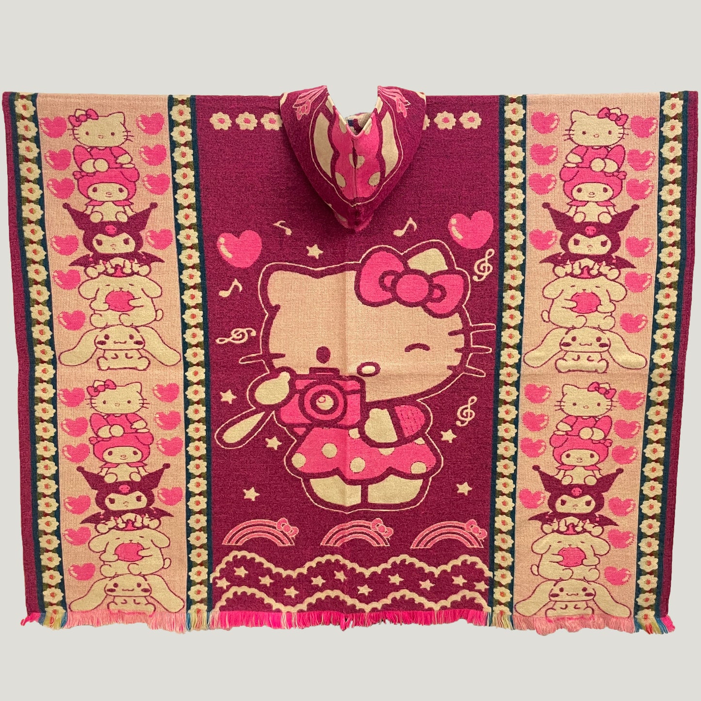 Light Fuchsia Hello Kitty Friends Poncho