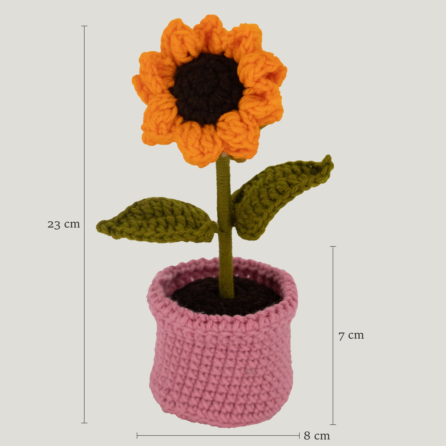 Small Crochet Sunflower Pot