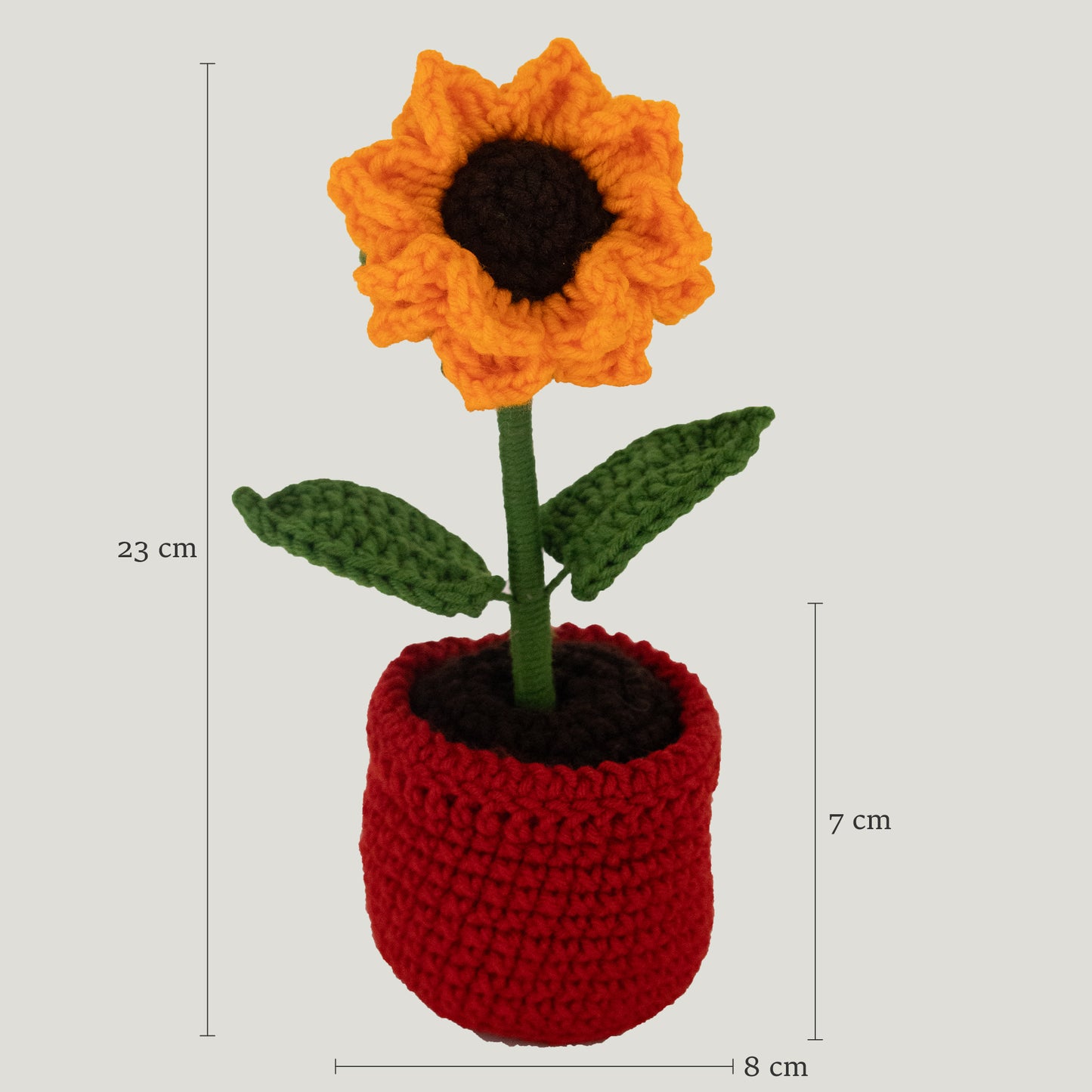 Small Crochet Sunflower Pot
