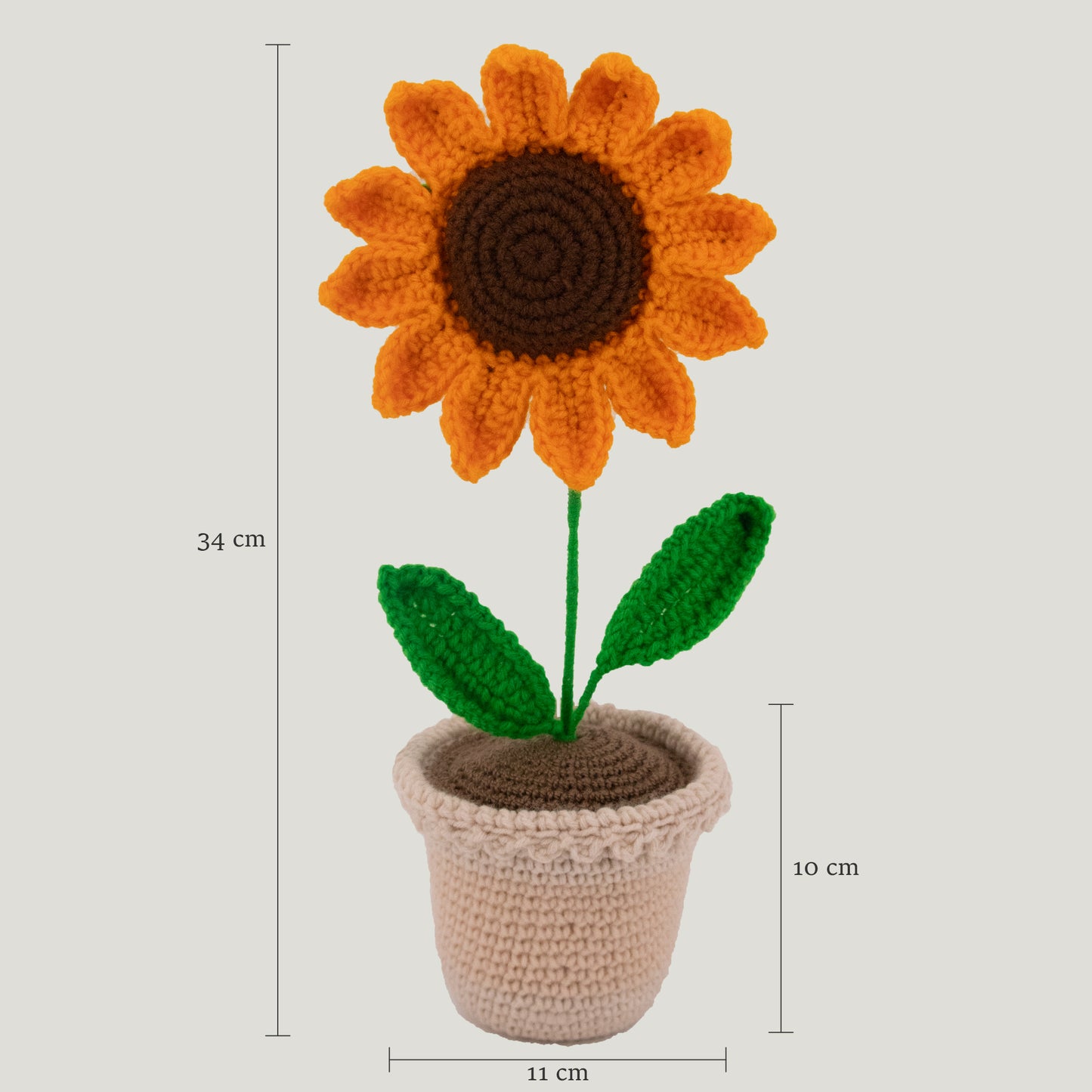 Crochet Sunflower Pot