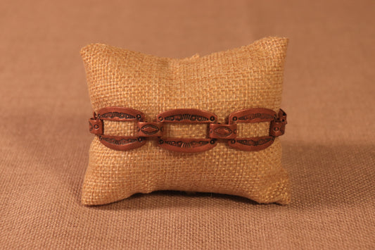 Stamped copper bracelet