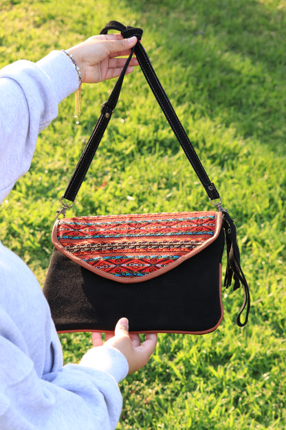 Black leather cross body bad