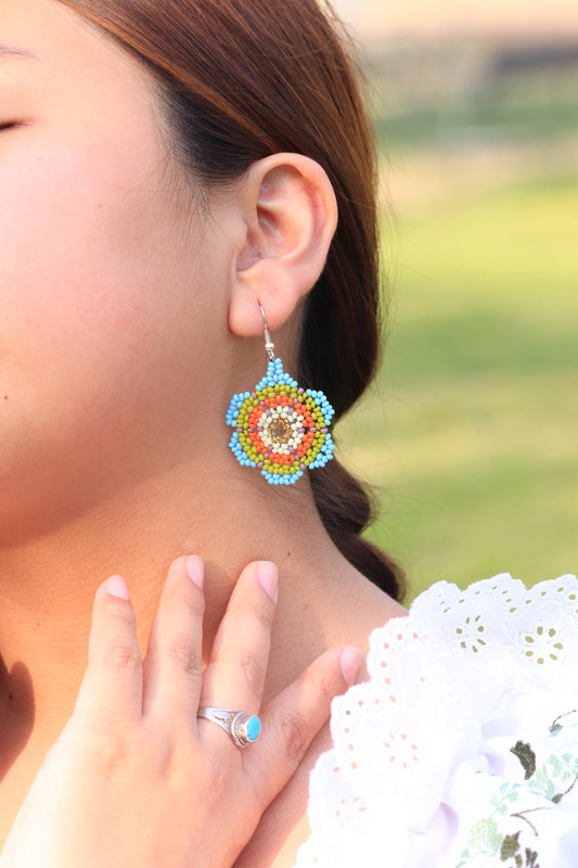 Flower beaded earrings