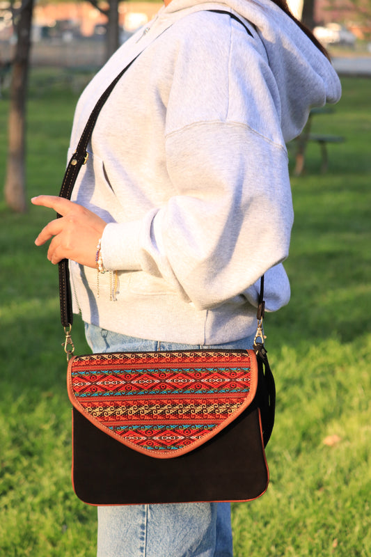Black leather cross body bad