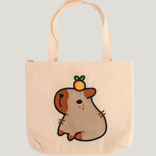 Embroidered Cabybara Tote Bags