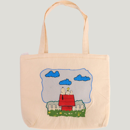 Embroidered Snoopy Tote Bag