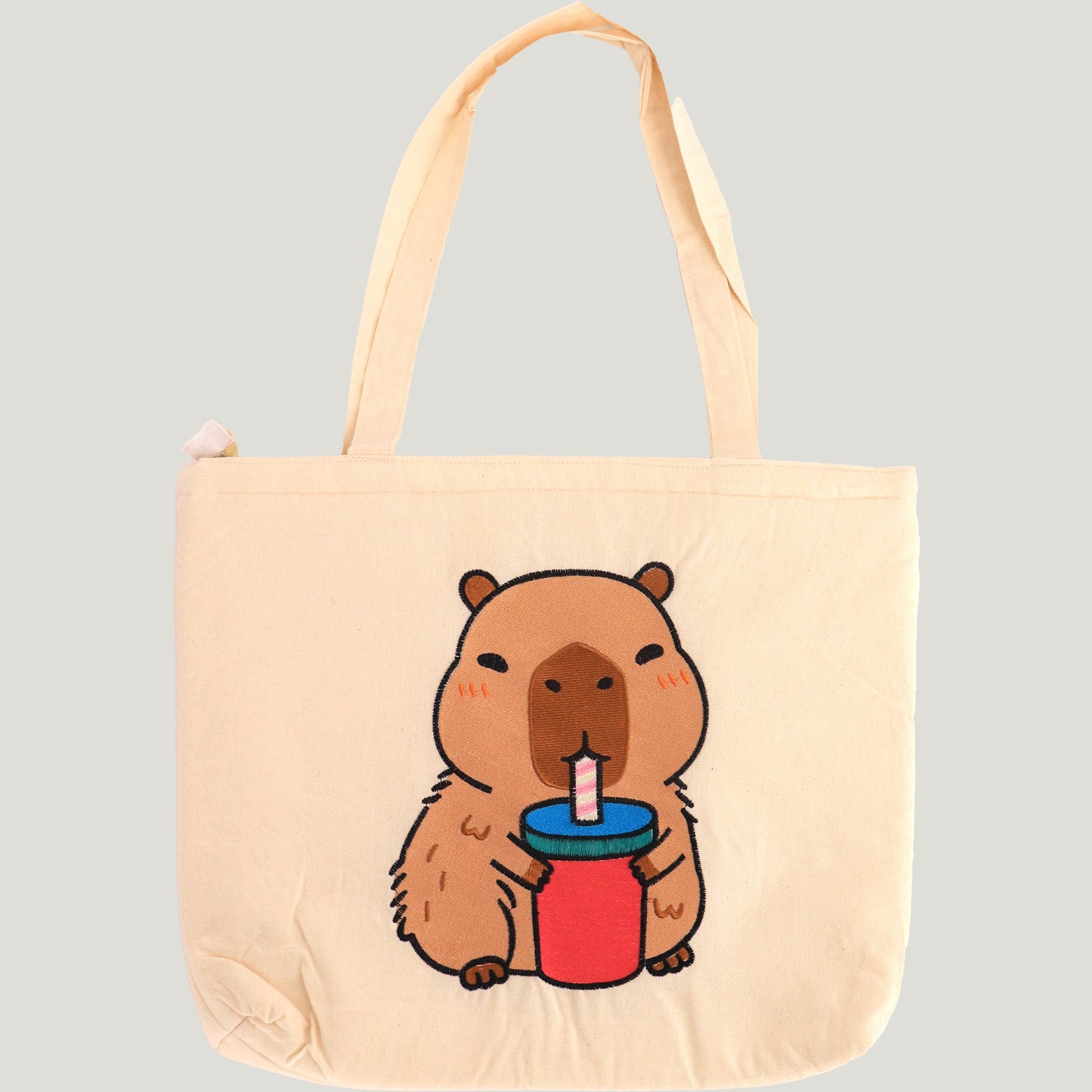 Embroidered Capybara Tote Bag
