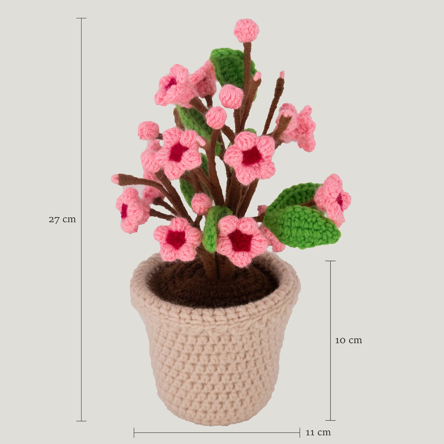 Crochet Cherry Blossom Pot