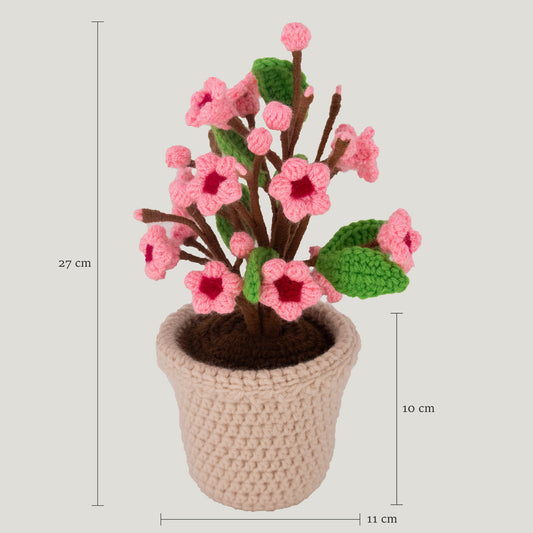 Crochet Cherry Blossom Pot