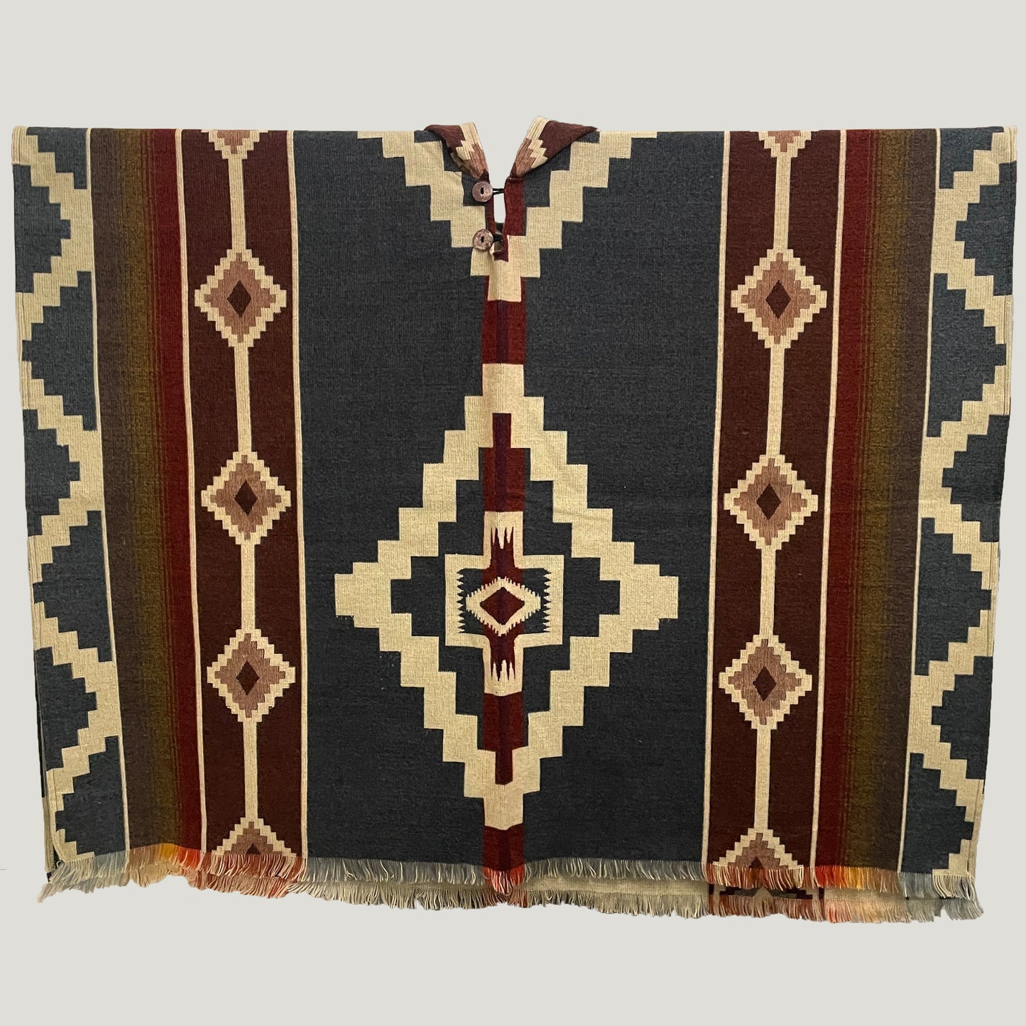 Grey Andean Cross Poncho