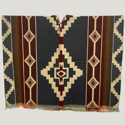 Grey Andean Cross Poncho