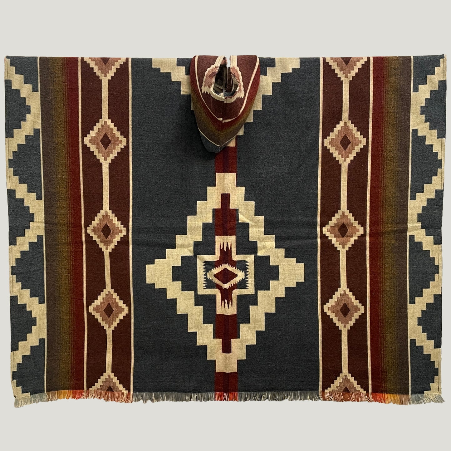 Grey Andean Cross Poncho