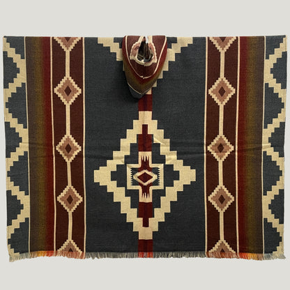 Grey Andean Cross Poncho