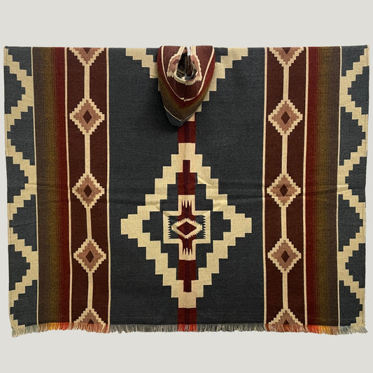 Grey Andean Cross Poncho