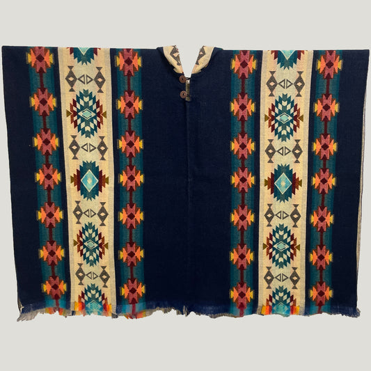 Inverted Andean Rhombus Pattern Poncho