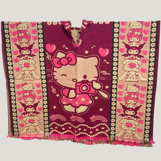Light Fuchsia Hello Kitty Friends Poncho
