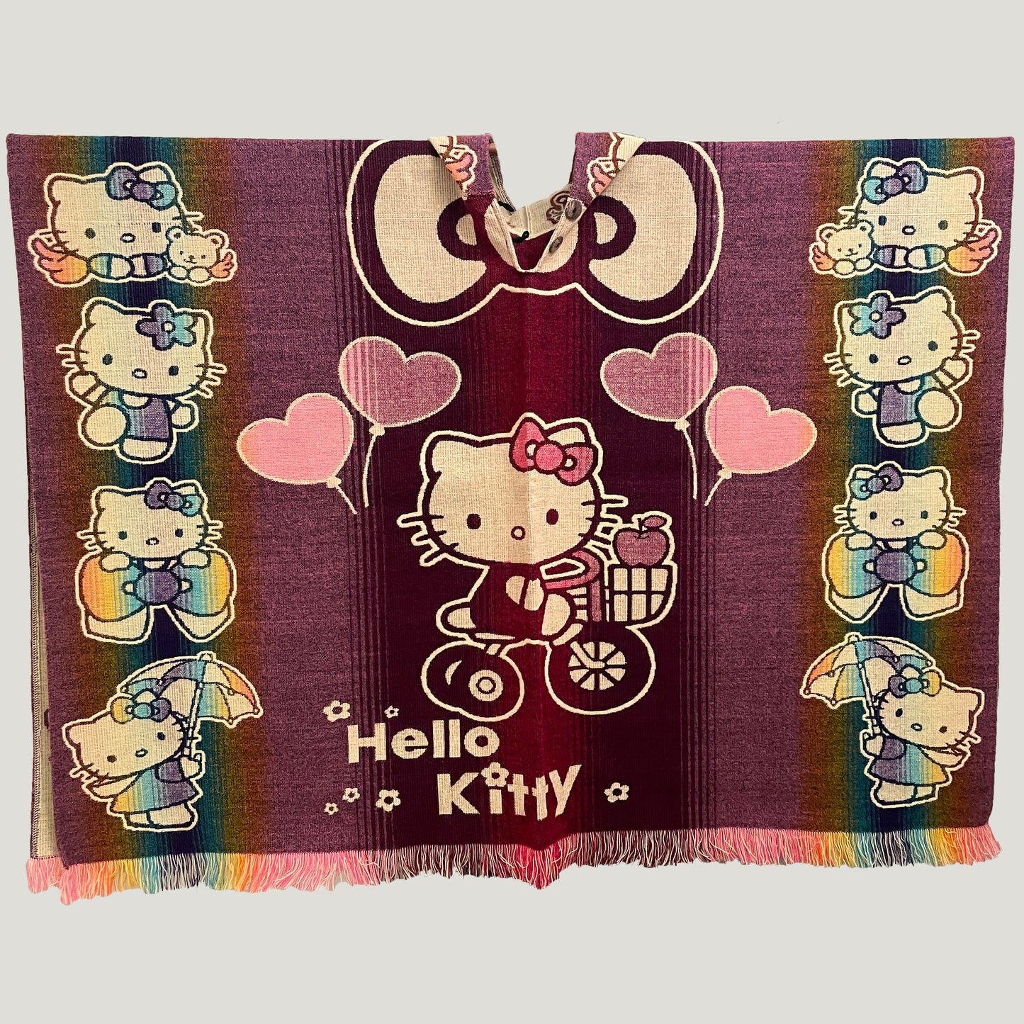 Multicolored  Hello Kitty Tricycle Poncho