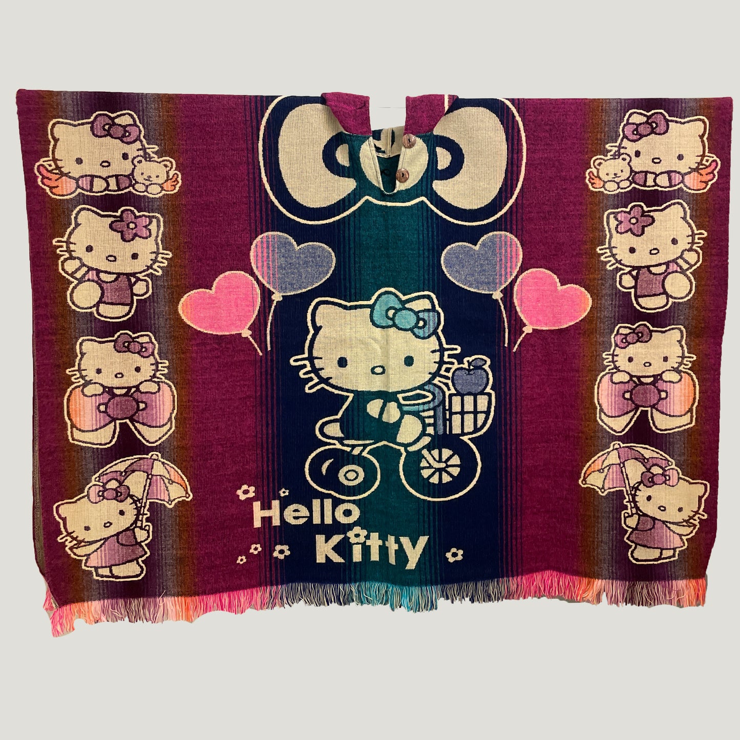 Multicolored  Hello Kitty Tricycle Poncho