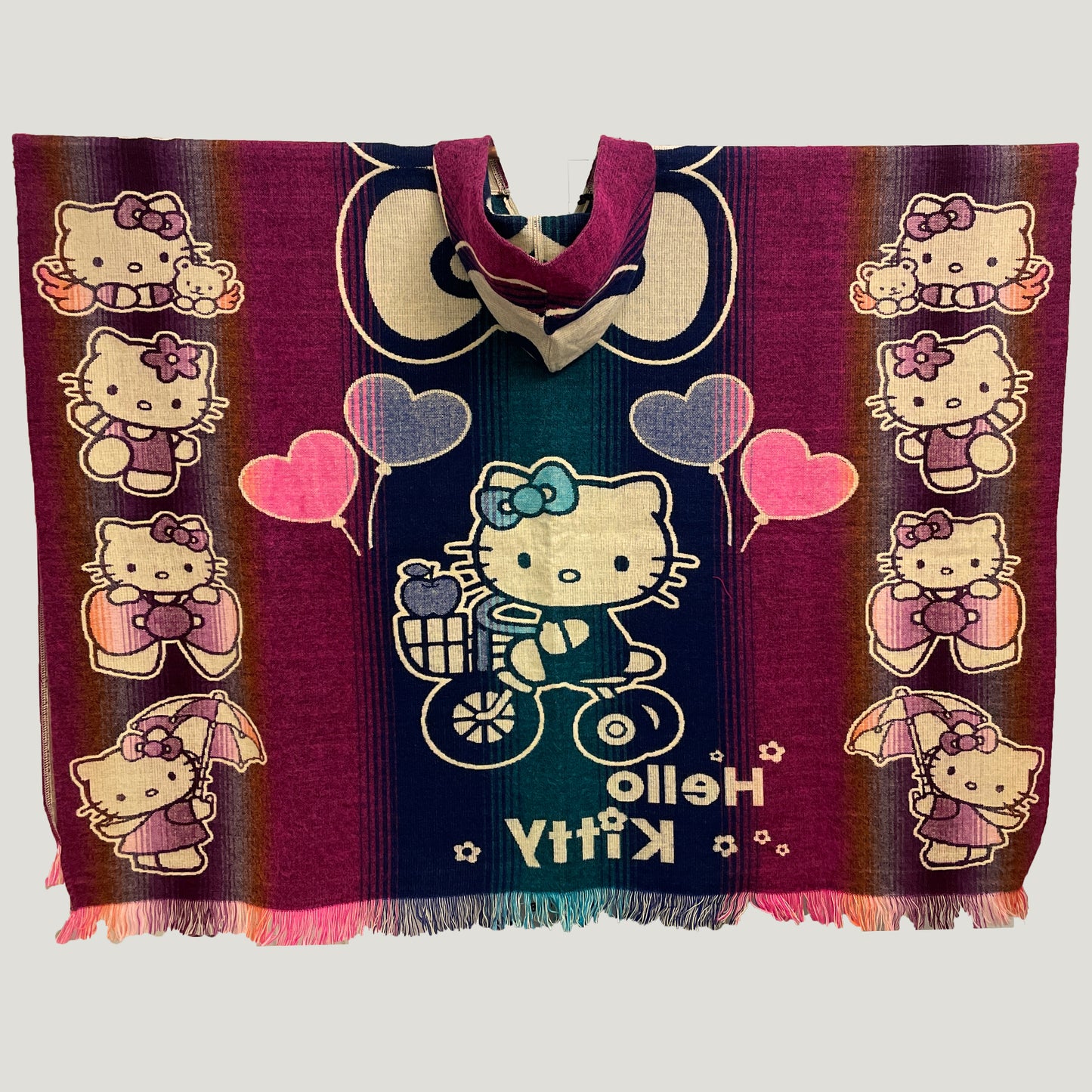 Multicolored  Hello Kitty Tricycle Poncho