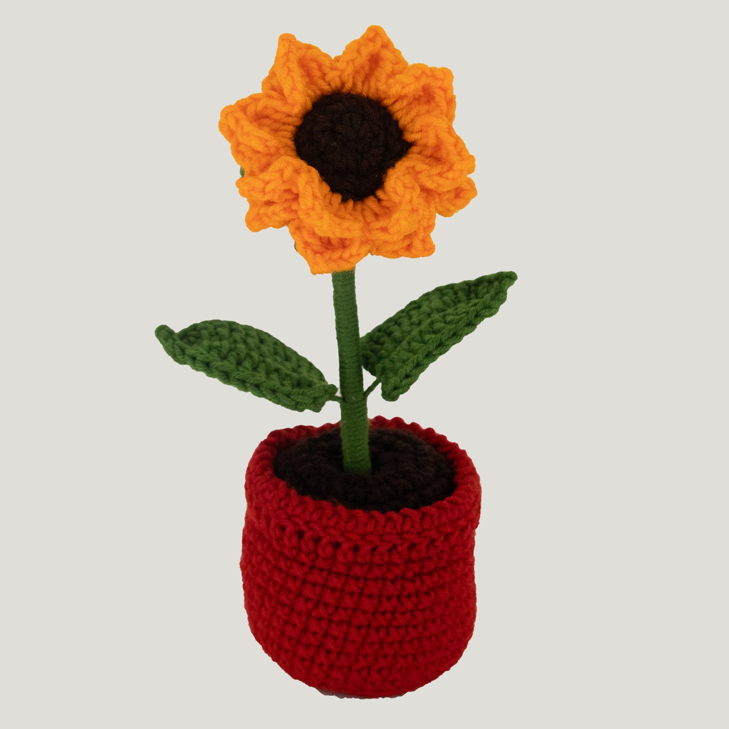 Small Crochet Sunflower Pot